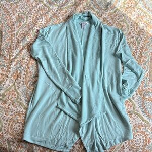 Athleta Light Aqua Open-Front Draped Cardigan